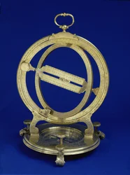 Mostrador de Anel Equinoctiano Universal, provavelmente feito por Thomas Heath, c.1730 (latão)