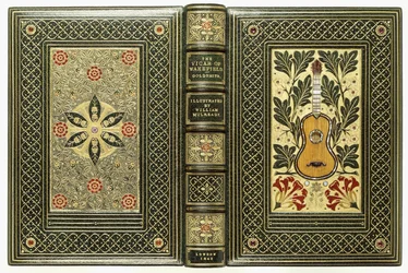 Capas superiores e inferiores, com violão e desenhos florais, 1843