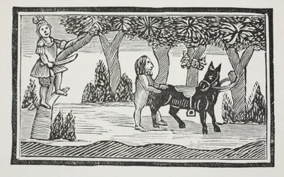Valentim e Orson, ilustração dos Chapu-livros do século XVIII por John Ashton, bar. 1882