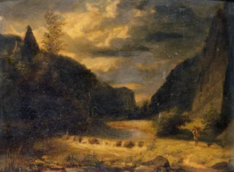 Paisagem de vale, c.1850 (óleo sobre painel)