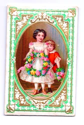 Cartão de Natal do Victorian, c.1880