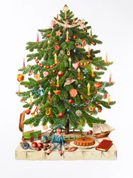 Cartão de Natal vitoriano, c.1880 (papel sucata)