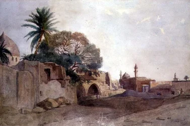 Vista no Oriente Médio, c.1820 (aquarela sobre papel)