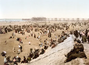 Vista de Blackpool (foto colorida à mão)