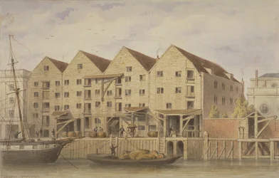 Vista do Cais Chamberlains, Tooley Street, 1846 (wc no papel)