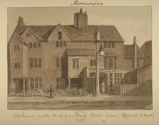 Vista do Coopers Arms Inn, Russell Street, 1828 (lavar no papel)
