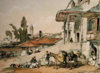 Vista do Distrito de Galata, início do século XIX (caneta e tinta sobre papel)