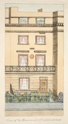 Vista da Casa onde George Cruikshank morreu, pub. c.1878 (gravura colorida à mão)