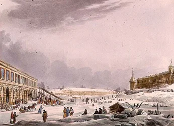 Vista das Colinas de Gelo Durante o Carnaval em Moscovo, placa 8 do 