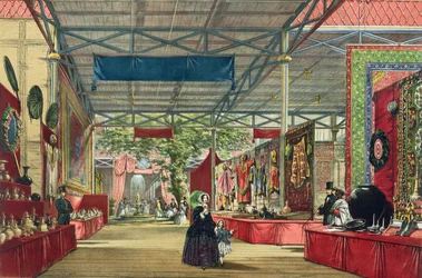 Vista da seção Índia da Grande Exposição de 1851, da Dickinsons Comprehensive Pictures