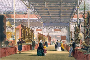 Vista da seção Índia da Grande Exposição de 1851, da Dickinsons Comprehensive Pictures