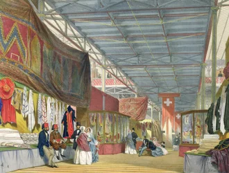 Vista do estande da Tunísia, na Grande Exposição de 1851, da Dickinsons Comprehensive Pictures