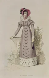 Vestido de passeio, placa de moda de Ackermanns Repository of Arts