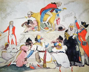 O impeachment de Warren Hastings na Câmara dos Lordes (cor litho)