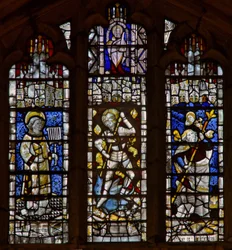 Janela oeste, descrevendo, st christopher, st george, st lawrence