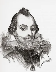 William Drummond, chamado "of Hawthornden", poeta escocês, da velha Inglaterra: A Pictorial Museum, pub. 1847