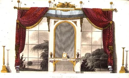 Cortina de janela para um Boudoir, placa 3 do Ackermann