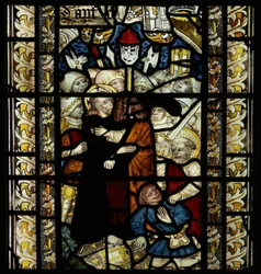 Janela retratando Judas traição