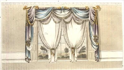 Cortinas de janela, placa 110 do Ackermann