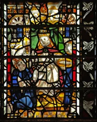 Janela w58 representando St Thomas Becket com o Papa