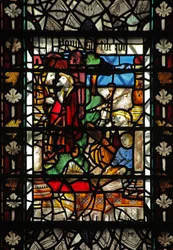 Janela w58 representando uma cena da história de St Thomas Becket - uma cena de desembarque