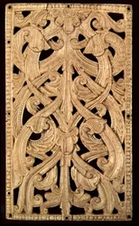 English Bone Pierced Relief, c.1125-50: Anteriormente Encadernação da Bíblia impressa, 1552
