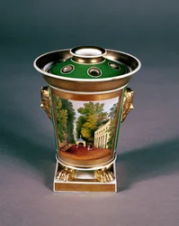 Pote para pote de Worcester com vista para Well Walk, Cheltenham (porcelana)