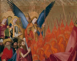 Anjos e santos, pormenor da Coroação da Virgem