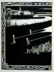 Enak before Gemorrhe (Gomorra), do livro Judá ilustrado por Efraim Moses Lilien (1874-1925). Lilian é considerado o pai da iconografia sionista, criada no estilo Jugendstil (art nouveau alemão). Ele ilustrou