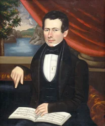 Homem com um Tune Book: Possivelmente o Sr. Cook, c. 1838.