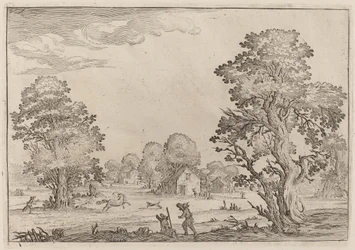 Paisagem com cavalos fugitivos