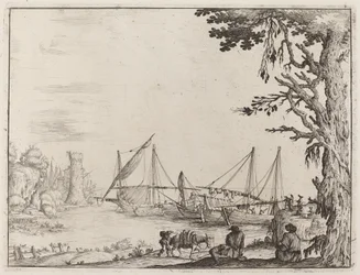 Porto marítimo com navios ancorados
