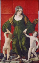 Esposa de Hasdrubal e seus filhos, c.1490-3 (tempera no painel de álamo)