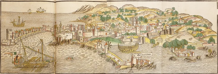 Vista panorâmica de Rodes, 1486
