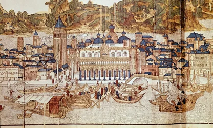 Vista de Veneza (Palácio Doge, Praça de São Marcos) (xilogravura