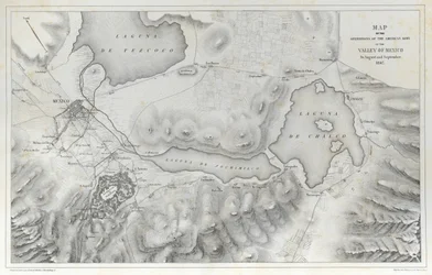 Mapa das operações do exército americano no vale do México em agosto e setembro de 1847 durante a guerra mexicano-americana.