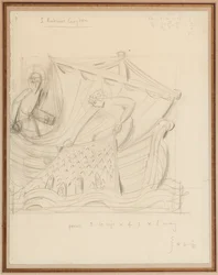 Cristo e a miraculosa corrente de ar dos peixes, Dezembro de 1933 (lápis sobre papel)