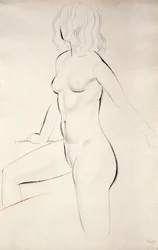 Nua Feminina em pé