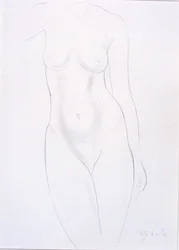 Torso (lápis sobre papel colado no cartão)