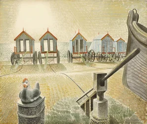 Cabines de banho em Aldeburgh, 1938