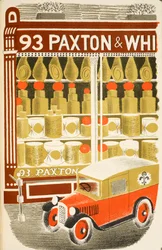 Cheesemonger, ilustração de "High Street", de JM Richards, impressa pela Curwen Press, pub. pela vida do país, 1938