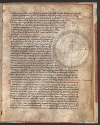 Página inteira: texto e esquema: explicação do astrolábio, Johannes Hispanus, Liber Astrolabii, Itália