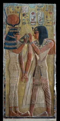 A deusa Hathor a proteger o faraó Seti I ...
