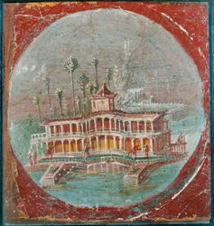 Medalhão com uma villa