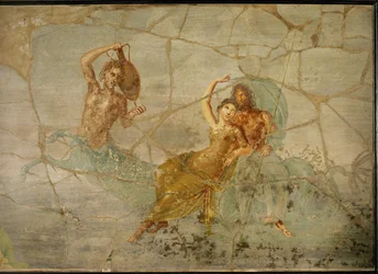 Neptuno e Anfitrite, montados na cauda de um tritão