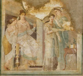 Senhoras de Pompeia com o seu cabeleireiro escravo