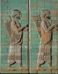 Procissão de arqueiros, azulejos, ...