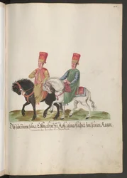 A corte do sultão: dois escudeiros do sultão a cavalo