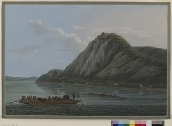 Vista das ruínas do castelo de Visegrad, Hungria, distrito de Pest