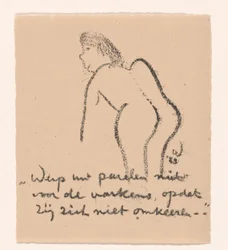 Curvar-se sobre a figura nua Idealistas II e Notas Adicionais (título original da série)